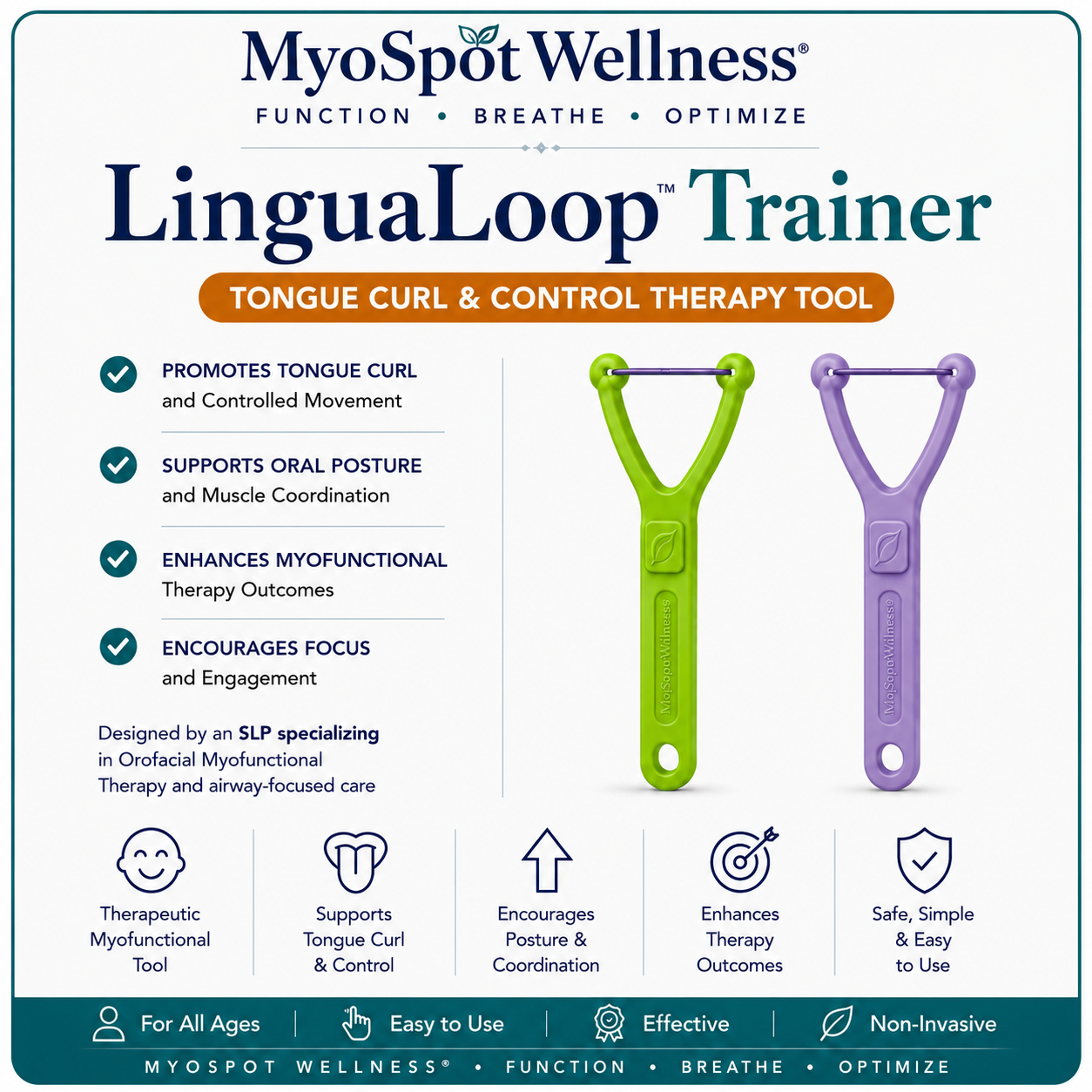 LinguaLoop Trainer™ | Tongue Curl & Control Therapy Tool (all ages)