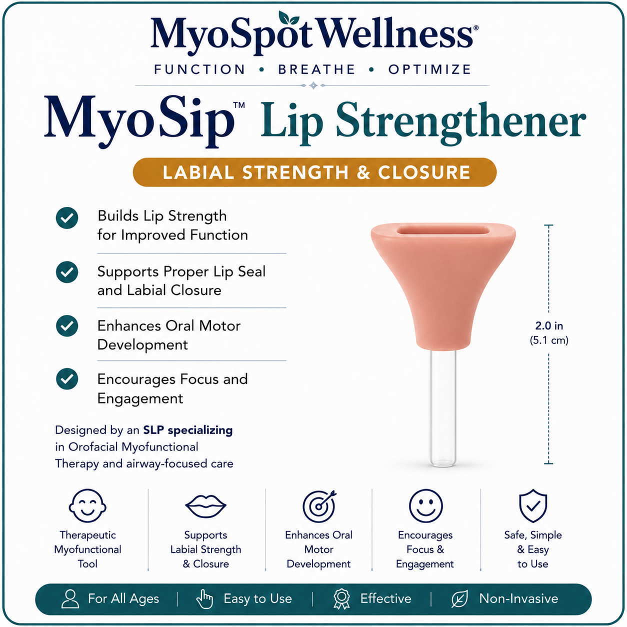 MyoSip Lip Strengthener™ | Labial Strength & Closure Trainer (ages 1+)