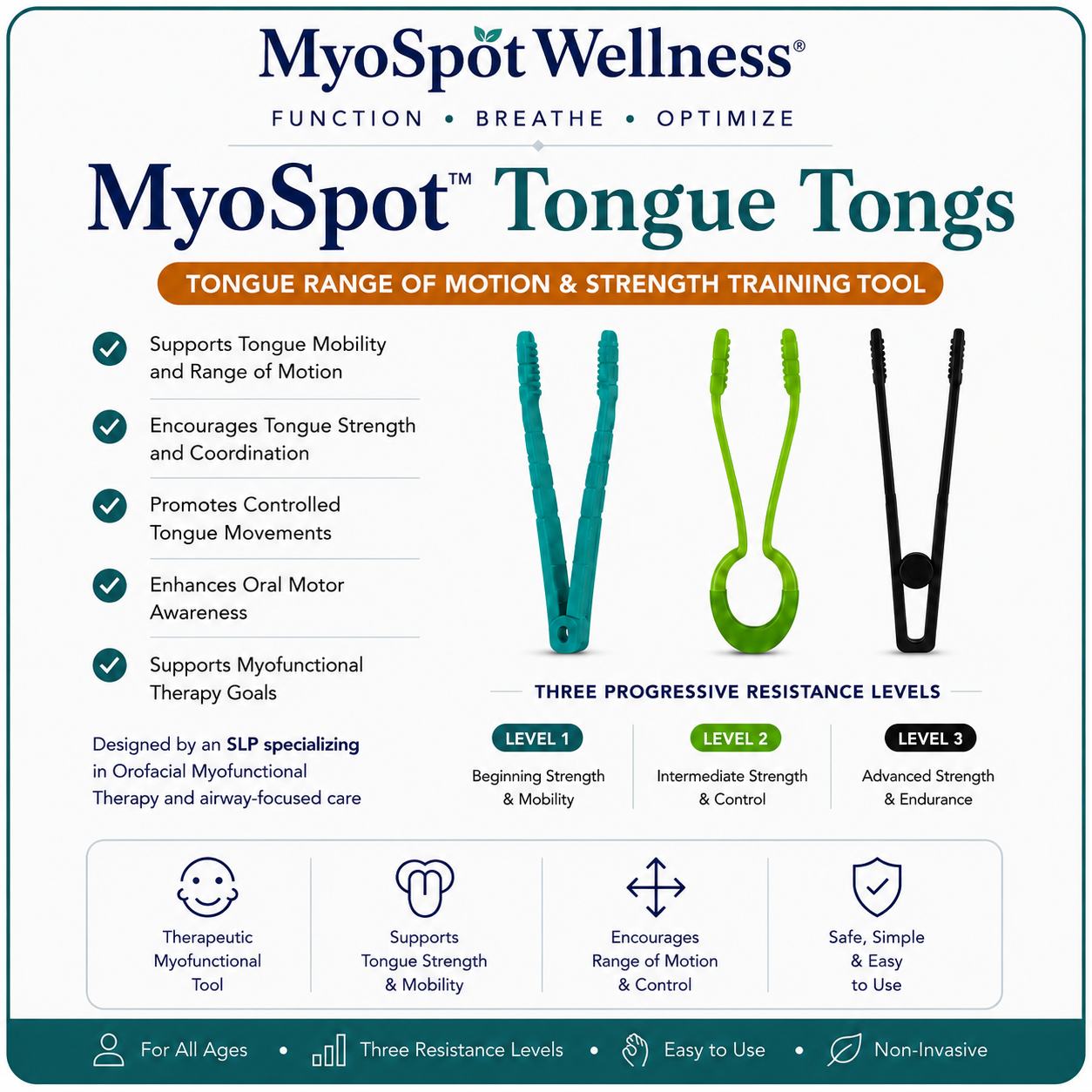 Tongue Tongs Progressive 3-Level Tongue Strength & Mobility System