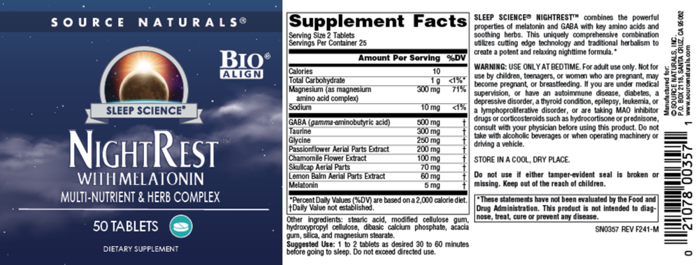 NightRest™ with Melatonin Multi-Nutrient & Herb Complex