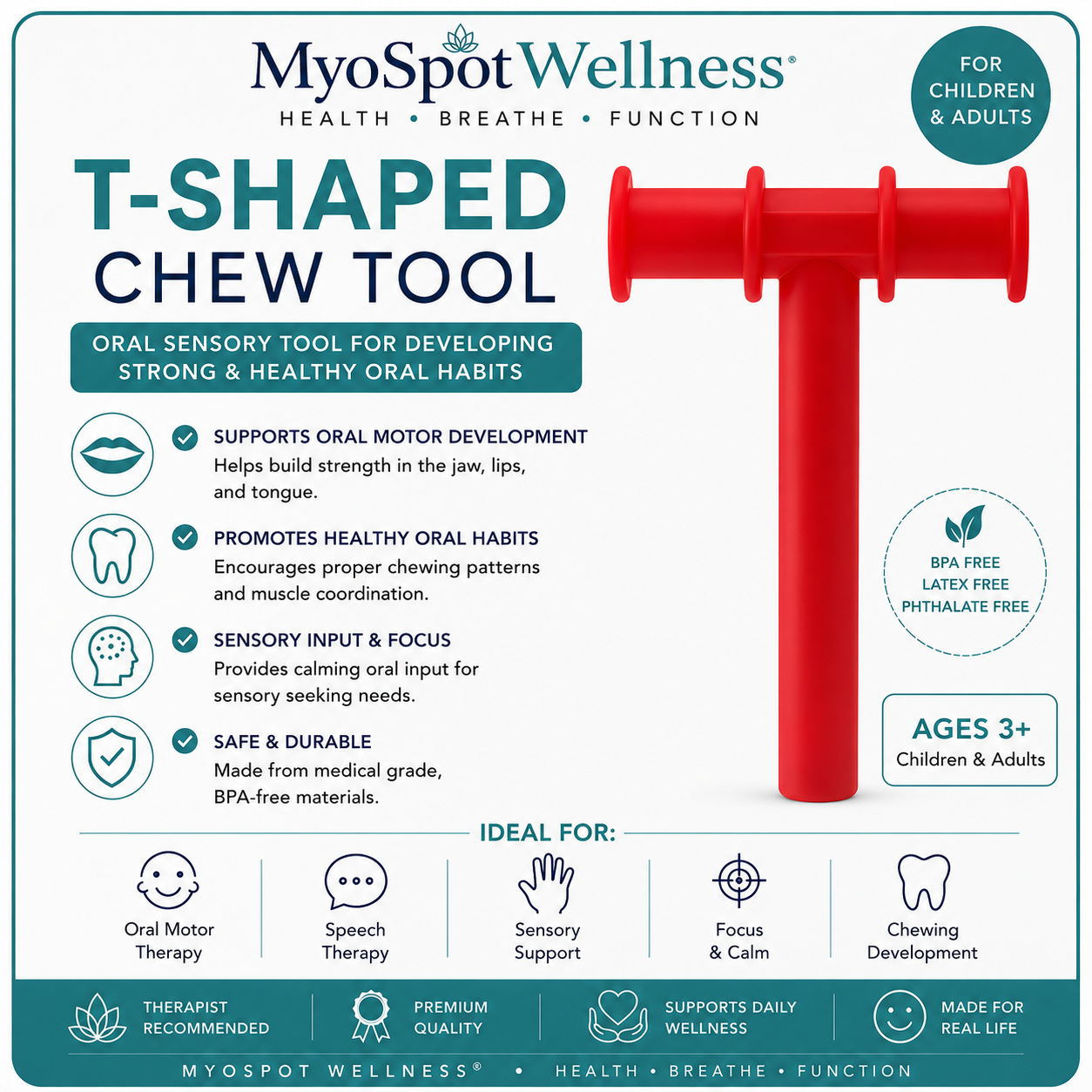 T-Shaped Chew Tool | Oral Motor & Sensory Development Trainer